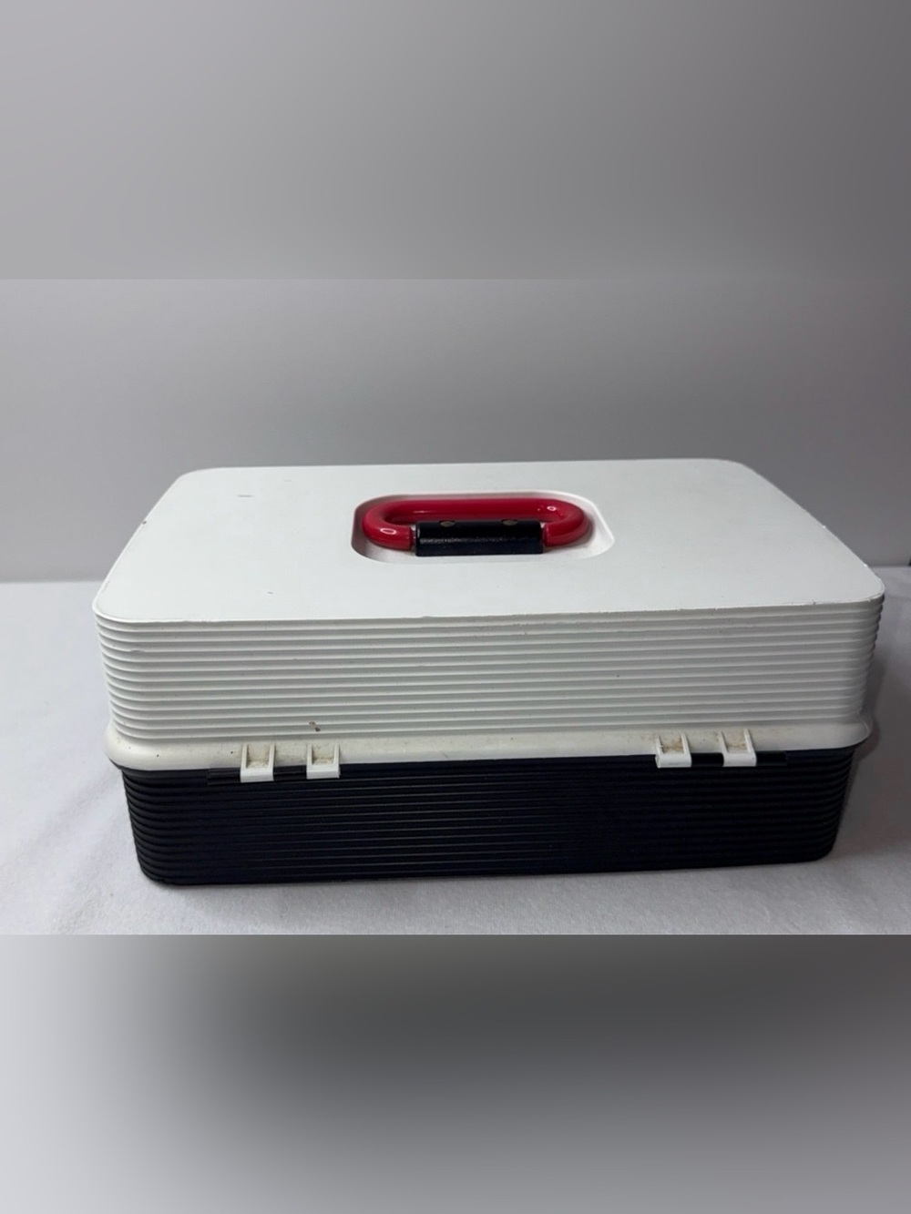 Retro Plastic Storage Case with Red Accent - Picture 5 of 6